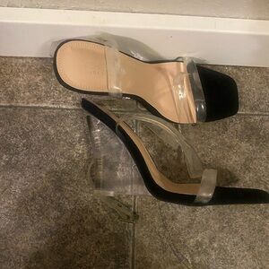 Fashion Nova Clear and Black Women's Heels